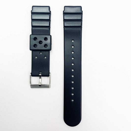 20MM PVC Plastic Watch Band Black Thin Sporty for Casio Timex Seiko Citizen Iron Man Watches - Universal Jewelers & Watch Tools Inc.