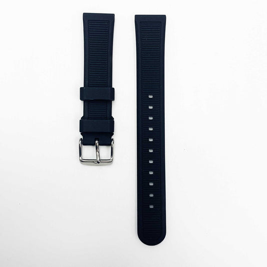 20MM PVC Plastic Watch Band Black XL for Casio Timex Seiko Citizen Iron Man Watches - Universal Jewelers & Watch Tools Inc.