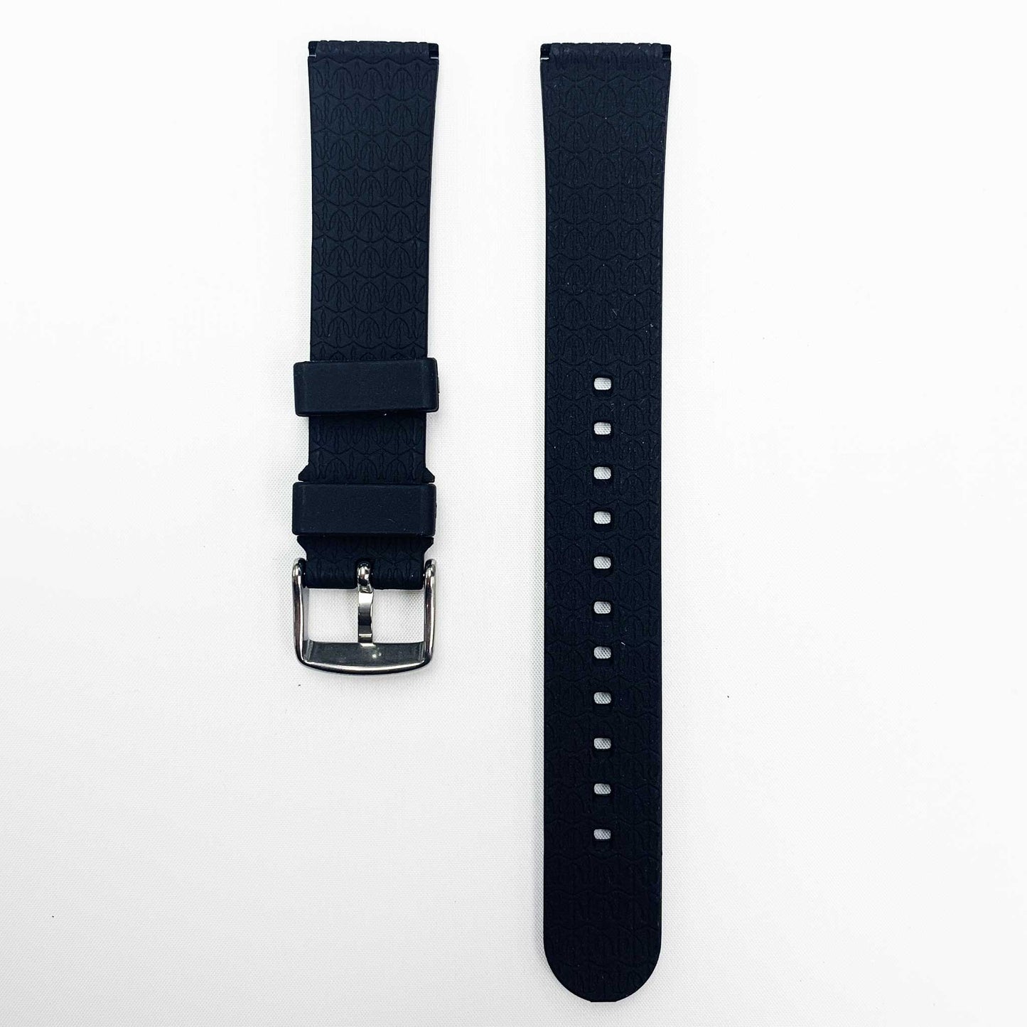 20mm pvc plastic watch band black xl for casio timex seiko citizen iron man watches