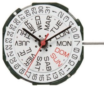 2105 Miyota - Citizen Watch Movement Day And Date At 3:00 Overall Height 5.9mm - Universal Jewelers & Watch Tools Inc.