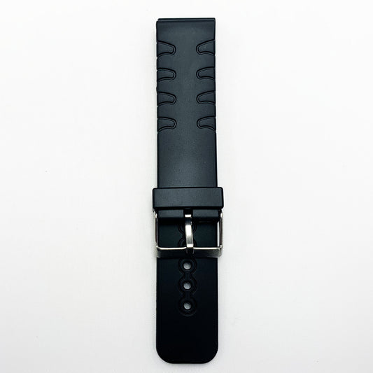 22 MM PVC Plain Fin Style Watch Band With Black Color Quick Release Regular Size Watch Strap - Universal Jewelers & Watch Tools Inc.