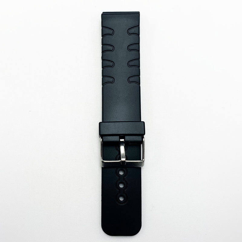 Load image into Gallery viewer, 22 mm pvc plain fin style watch band with black color quick release regular size watch strap 1
