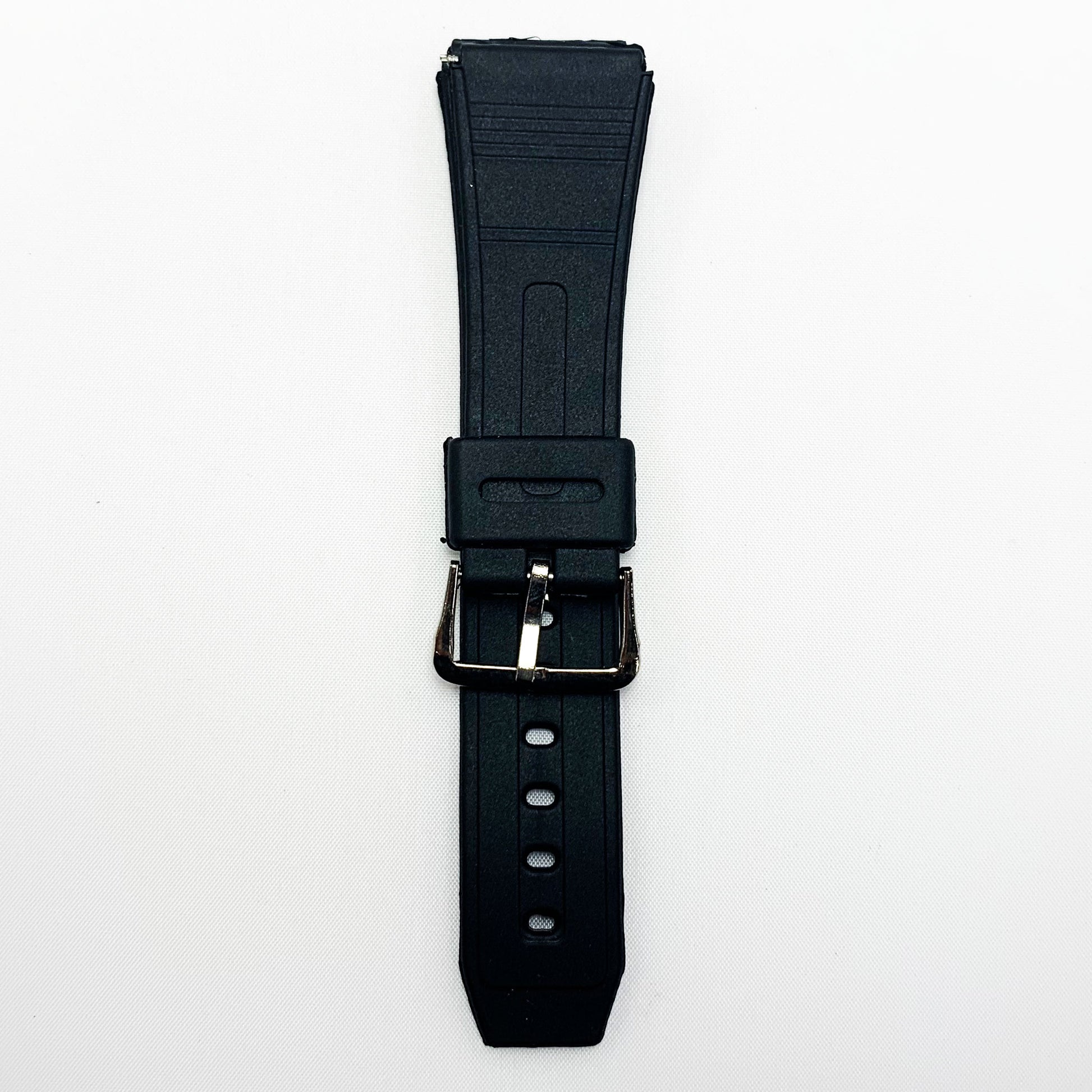 22 mm pvc plain watch band with easy pin black color quick release regular size watch strap 1
