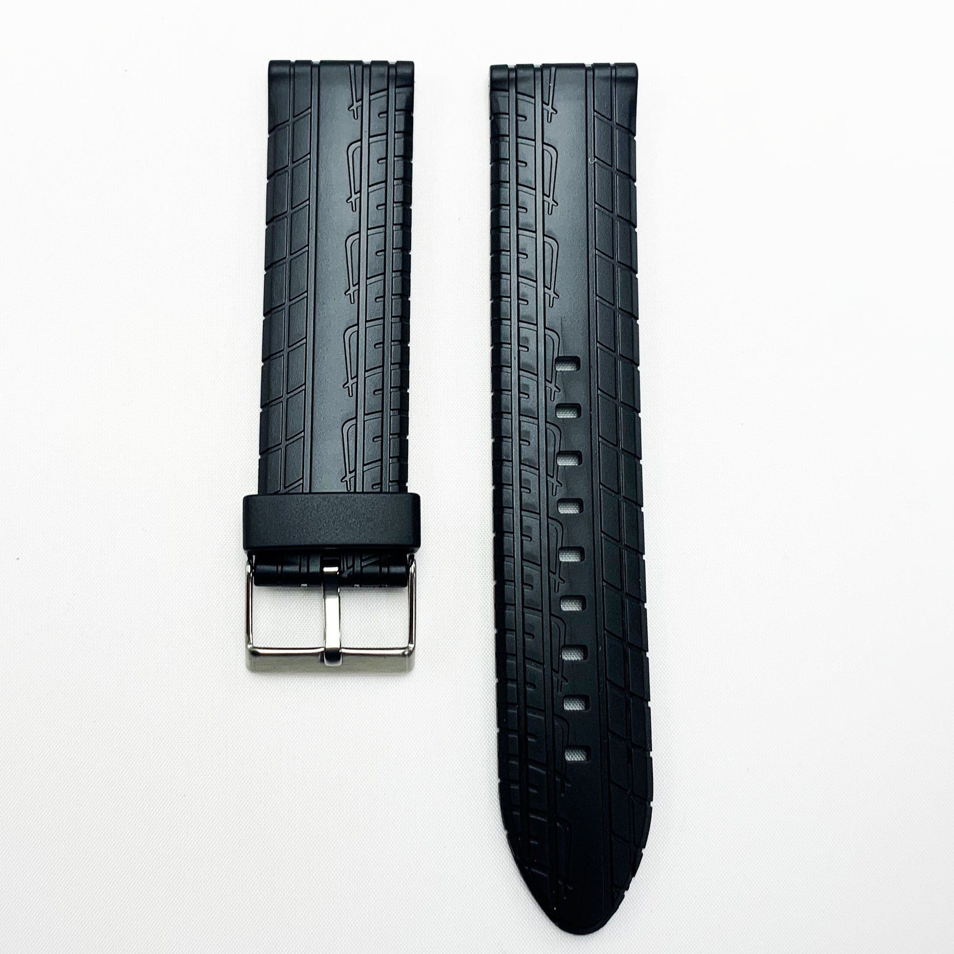 22 MM PVC Plain line Watch Band With Black Color Quick Release Regular Size Watch Strap - Universal Jewelers & Watch Tools Inc.
