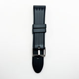 22 mm pvc plain with 3 line style watch band black color quick release regular size watch strap 1