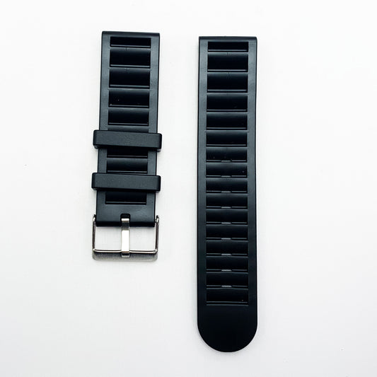 22 MM PVC Step Style Watch Band Black Color Quick Release Regular Size Watch Strap - Universal Jewelers & Watch Tools Inc.