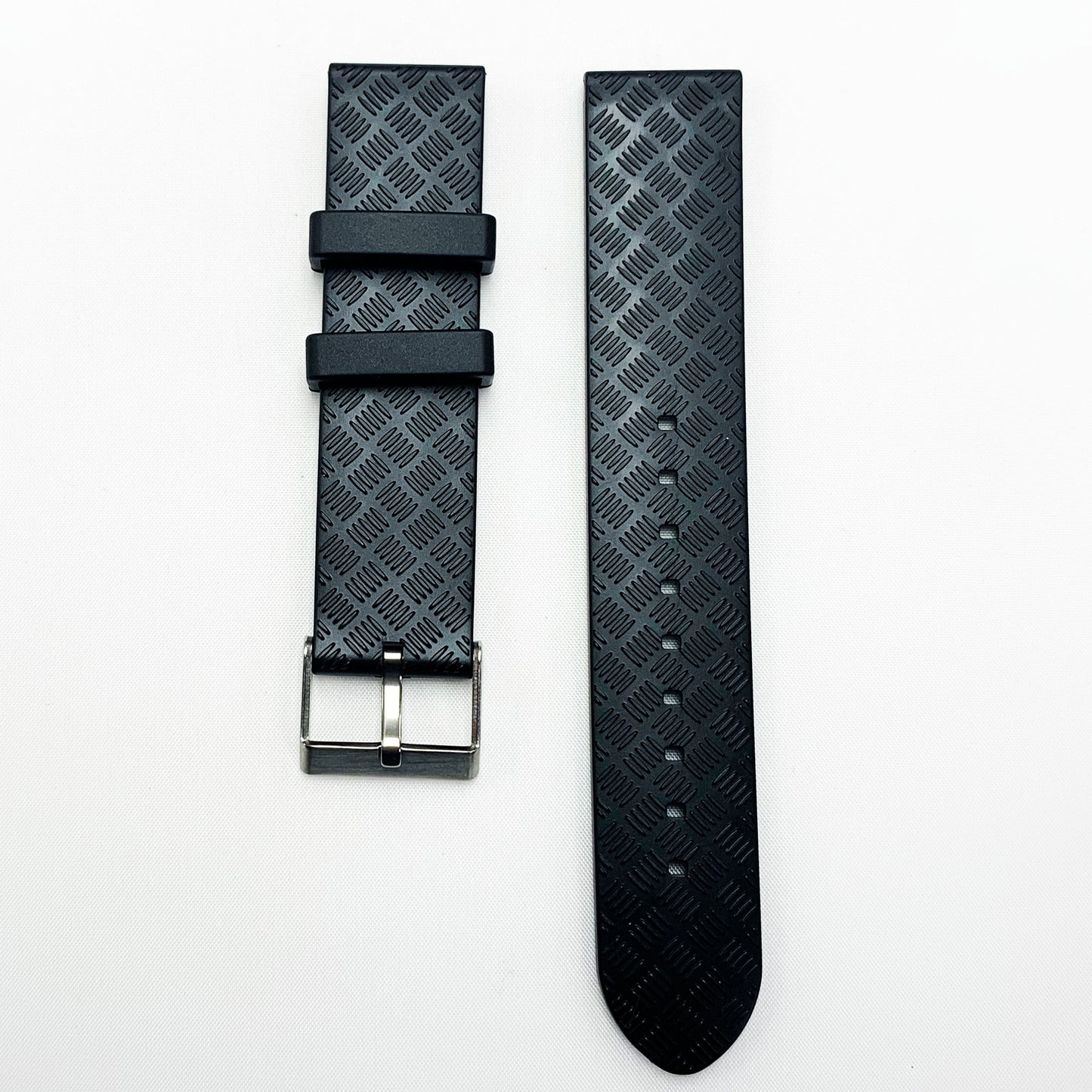 22 MM PVC Texture Watch Band With Black Color Quick Release Regular Size Watch Strap - Universal Jewelers & Watch Tools Inc.