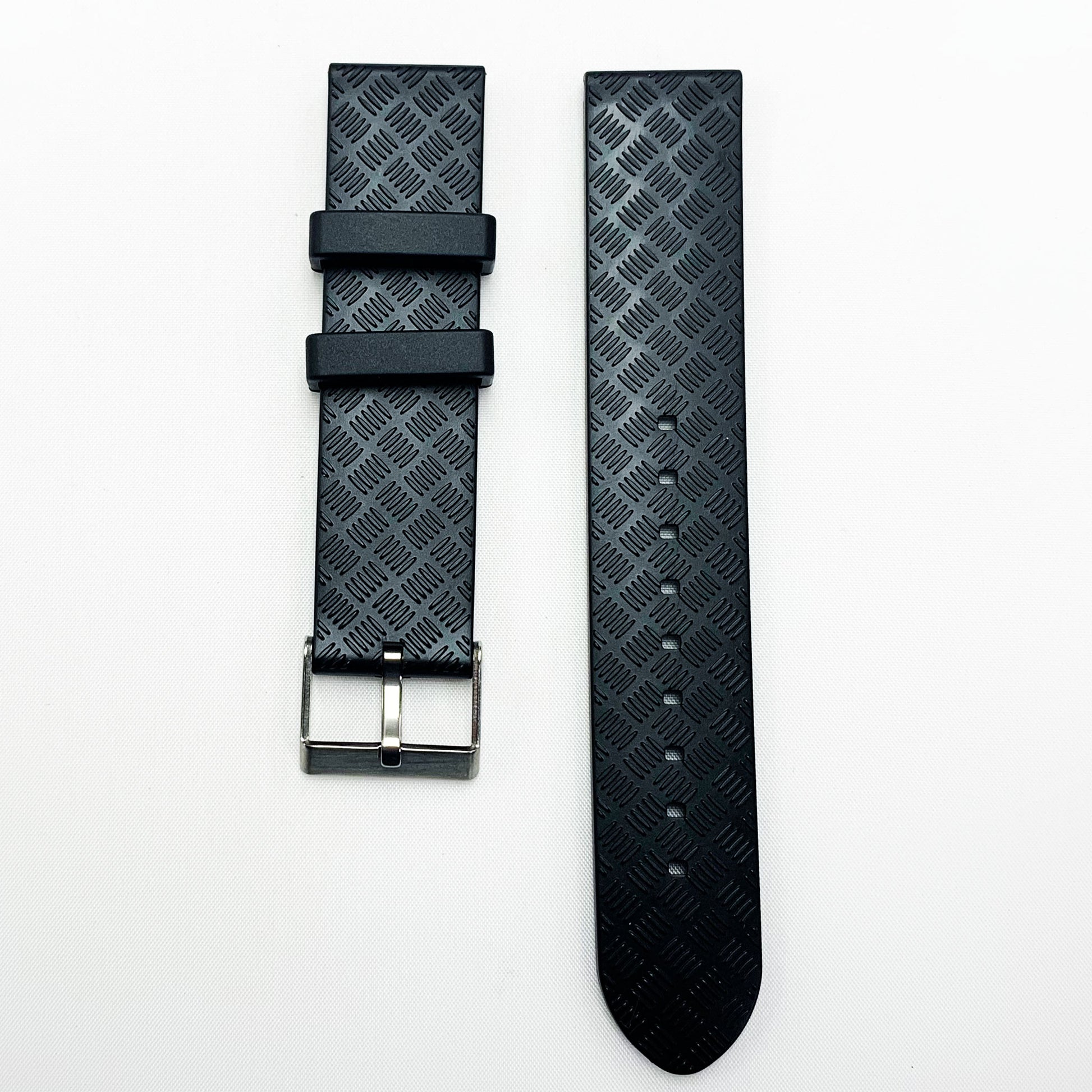 22 MM PVC Texture Watch Band With Black Color Quick Release Regular Size Watch Strap - Universal Jewelers & Watch Tools Inc.