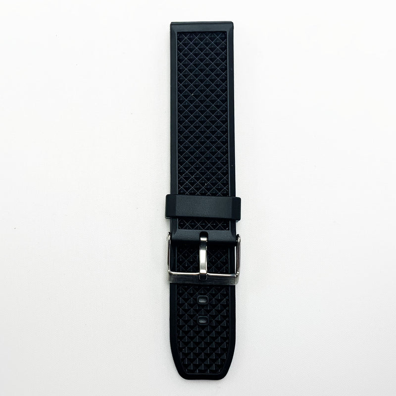 Load image into Gallery viewer, 22 mm pvc watch rhombus style band black color quick release regular size watch strap 1
