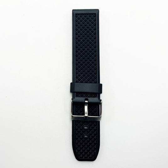 22 mm pvc watch rhombus style band black color quick release regular size watch strap 1