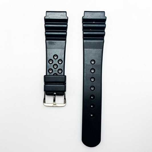 22 MM PVC Zig Zag Style Watch Band Black Color Quick Release Regular Size Watch Strap - Universal Jewelers & Watch Tools Inc.