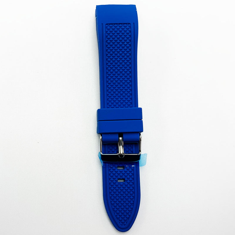 Load image into Gallery viewer, 22 MM Silicone Curve Watch Band Blue Color Quick Release Regular Size Watch Strap Steel HR
