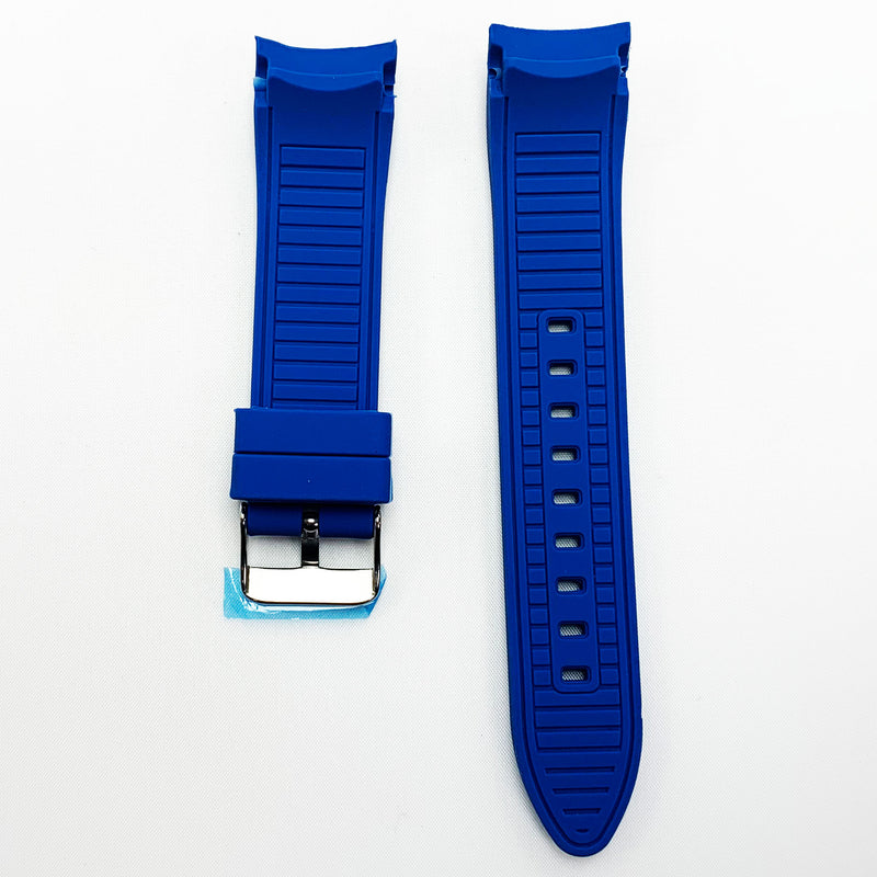 Load image into Gallery viewer, 22 MM Silicone Curve Watch Band Blue Color Quick Release Regular Size Watch Strap Steel HR
