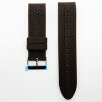 22 MM Silicone Curve Watch Band Coffee Color Quick Release Regular Size Watch Strap Steel HR