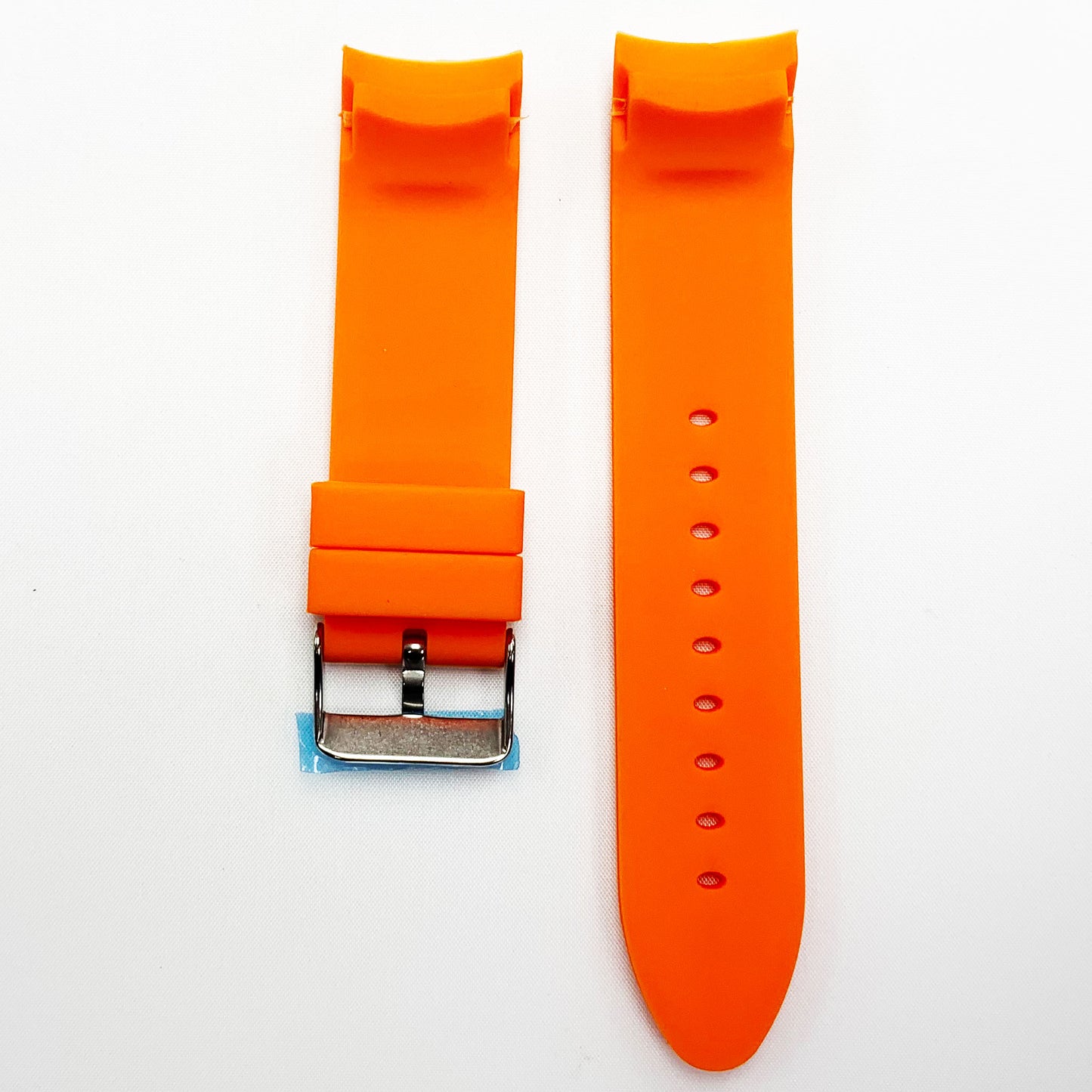 22 MM Silicone Curve Watch Band Orange Color Quick Release Regular Size Watch Strap Steel HR