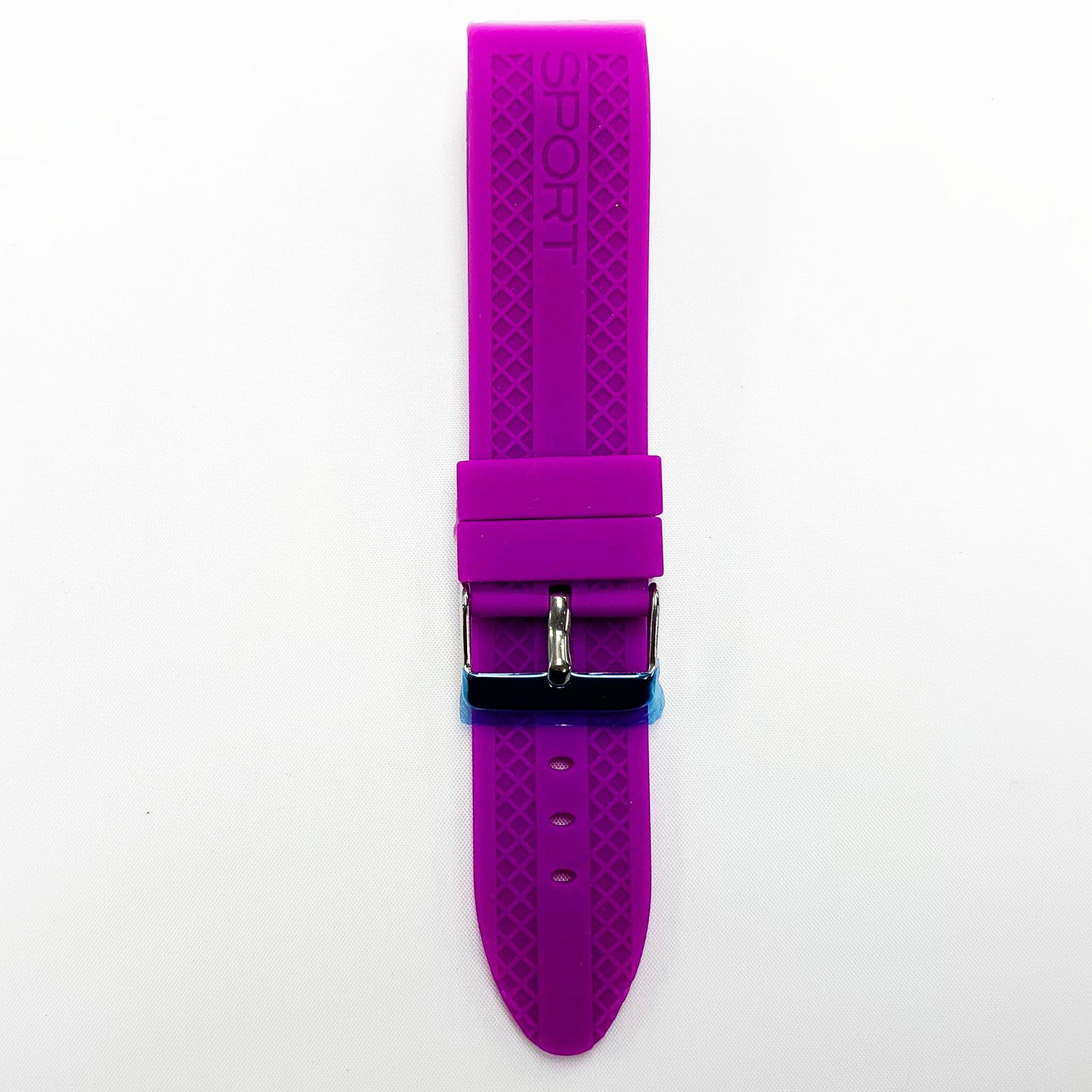 22 MM Silicone Curve Watch Band Purple Color Quick Release Regular Size Watch Strap Steel HR