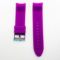 22 MM Silicone Curve Watch Band Purple Color Quick Release Regular Size Watch Strap Steel HR
