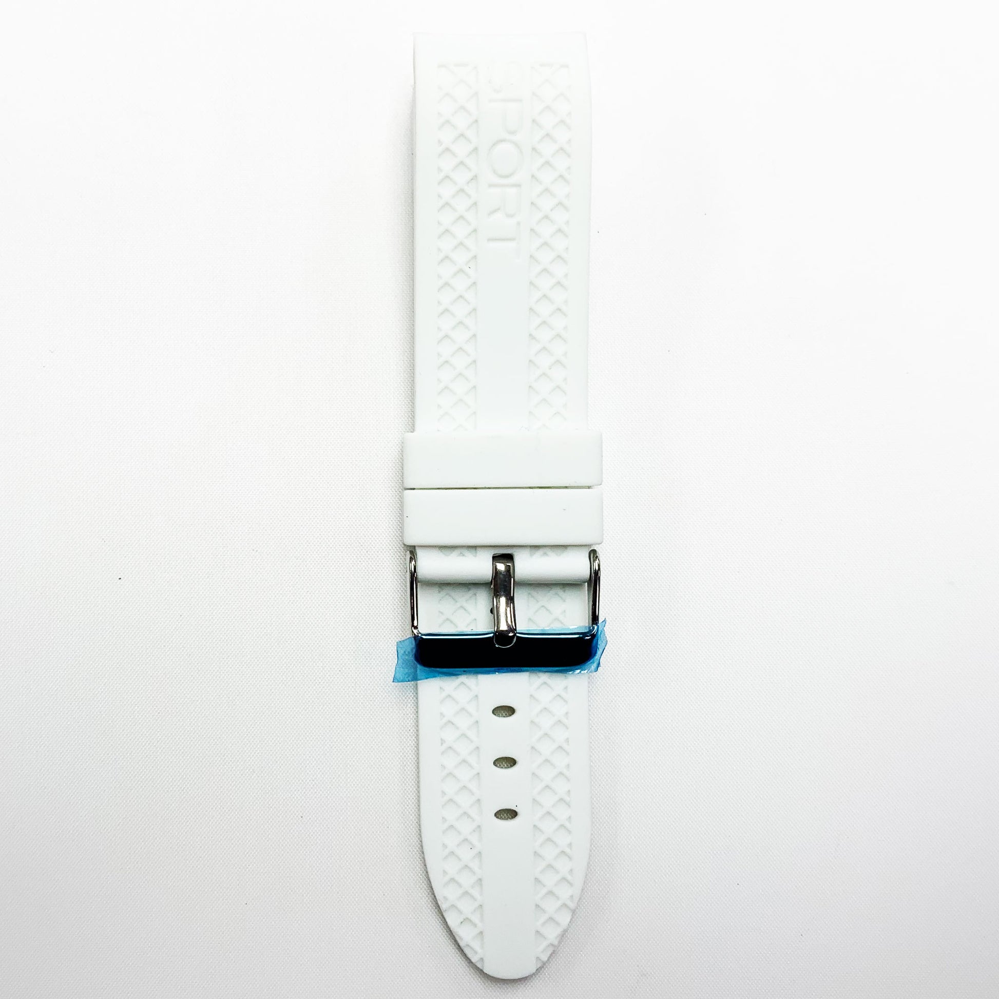 22 MM Silicone Curve Watch Band White Color Quick Release Regular Size Watch Strap Steel HR - Universal Jewelers & Watch Tools Inc.