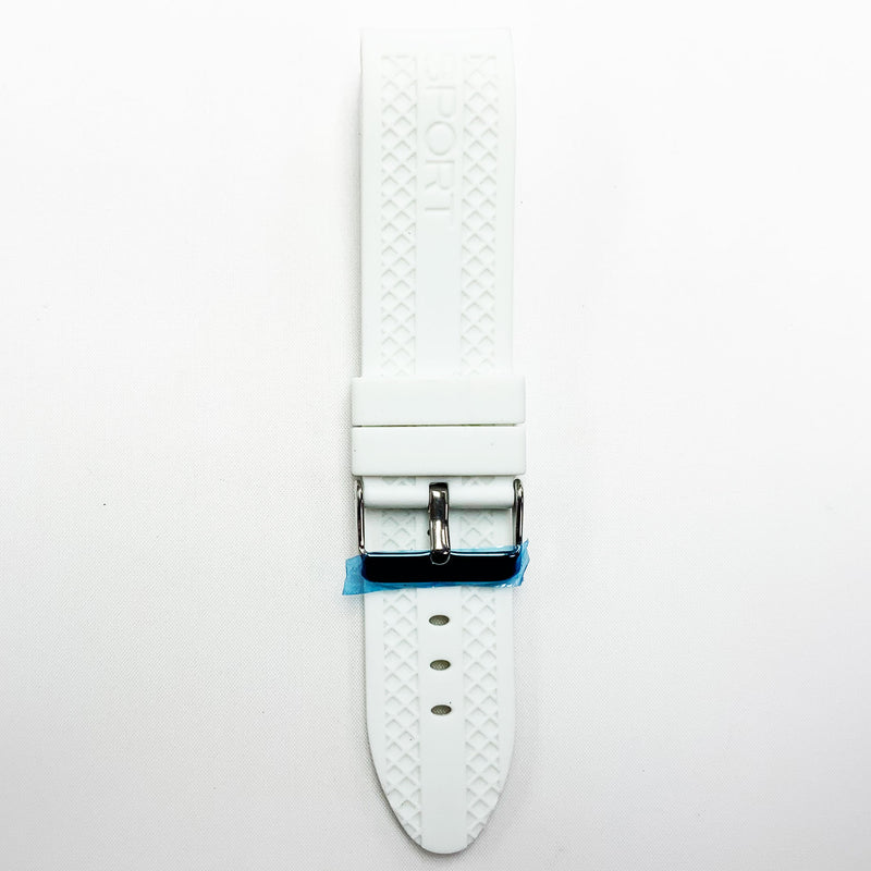 Load image into Gallery viewer, 22 MM Silicone Curve Watch Band White Color Quick Release Regular Size Watch Strap Steel HR
