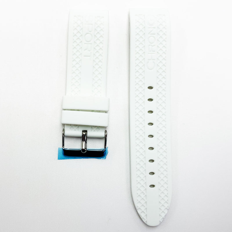 Load image into Gallery viewer, 22 MM Silicone Curve Watch Band White Color Quick Release Regular Size Watch Strap Steel HR
