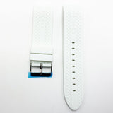 22 MM Silicone Curve Watch Band White Color Quick Release Regular Size Watch Strap Steel HR