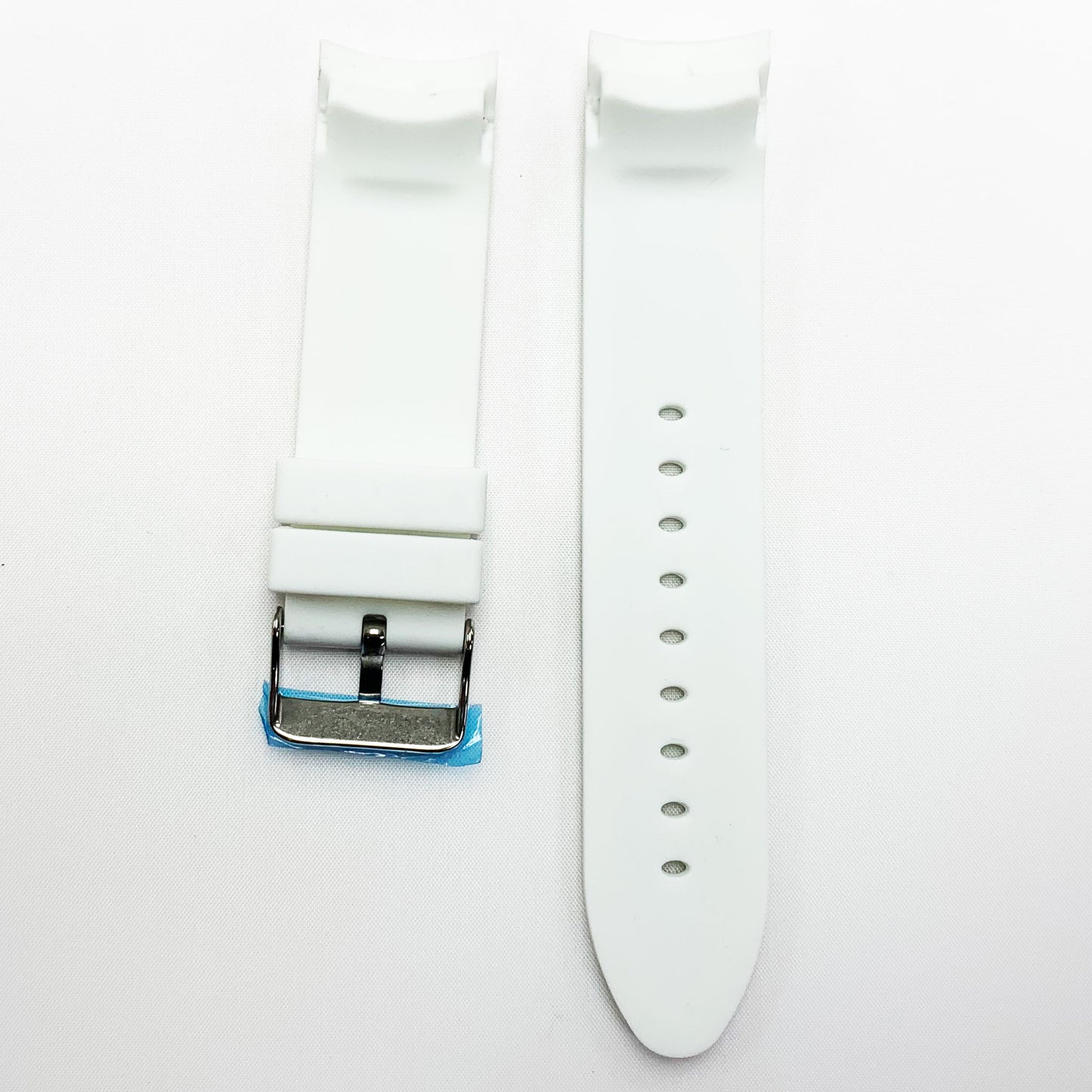 22 MM Silicone Curve Watch Band White Color Quick Release Regular Size Watch Strap Steel HR - Universal Jewelers & Watch Tools Inc.