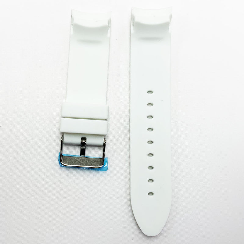 Load image into Gallery viewer, 22 MM Silicone Curve Watch Band White Color Quick Release Regular Size Watch Strap Steel HR
