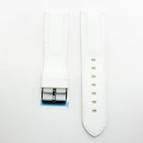 22 MM Silicone Padded White Stitched Watch Band White Color Quick Release Regular Size Watch Strap