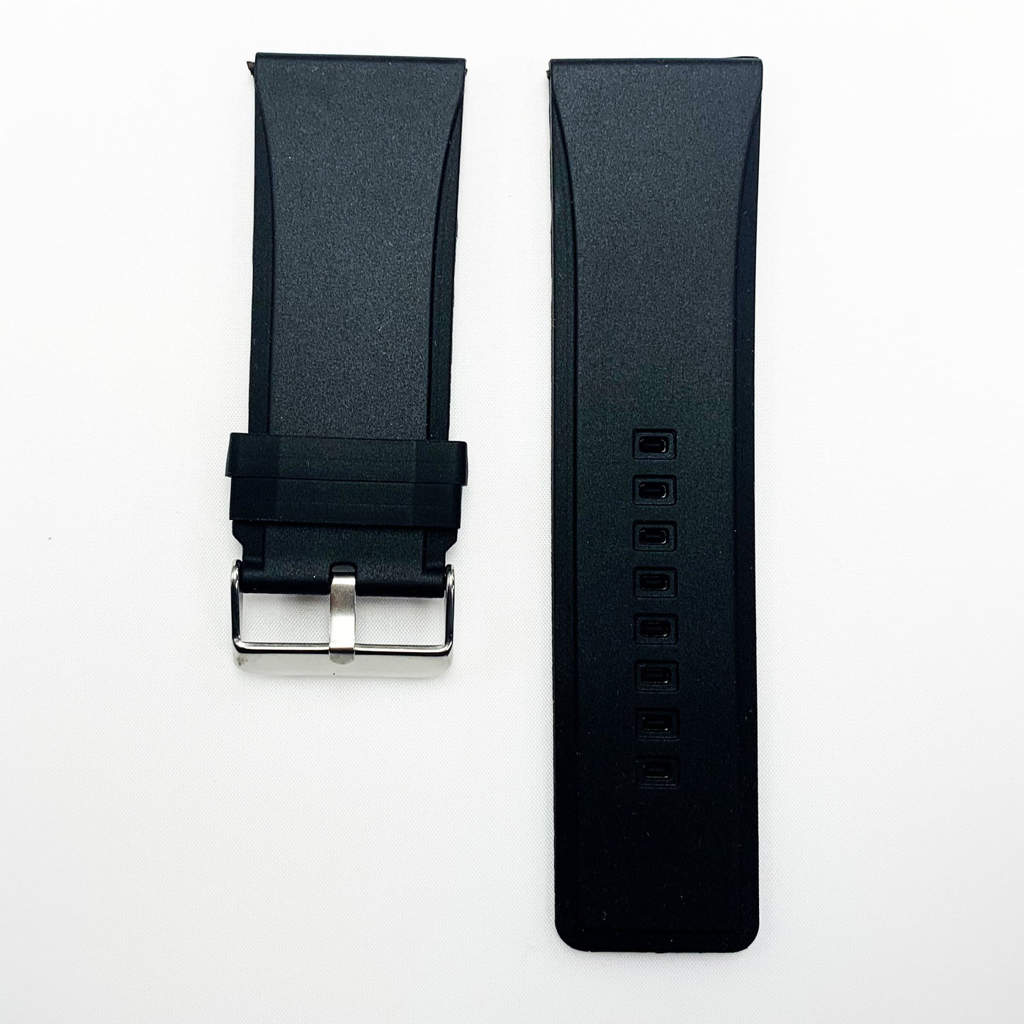 22 MM Silicone Wide Watch Band Black Color Quick Release Regular Size Watch Strap