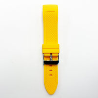 22 MM Special Curve Yellow Color Silicone Quick Release Regular Size Watch Strap Steel HR