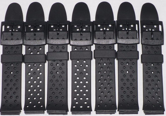 LOT OF 6pcs Watch Bands Black PVC Rubber 20MM - Universal Jewelers & Watch Tools Inc.