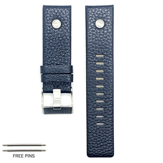 Genuine Leather Watch Band fit Diesel Watches With Screw, Black and Brown Watch Strap Replacement 22 MM to 28 MM