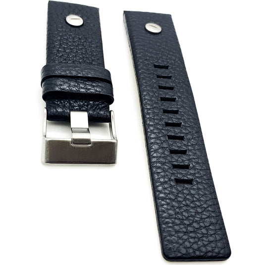 Genuine Leather Watch Band fit Diesel Watches With Screw, Black and Brown Watch Strap Replacement 22 MM to 28 MM