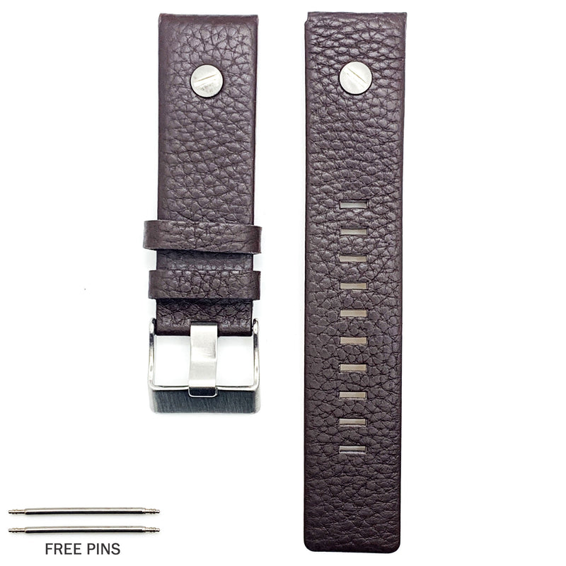 Load image into Gallery viewer, Genuine Leather Watch Band fit Diesel Watches With Screw, Black and Brown Watch Strap Replacement 22 MM to 28 MM
