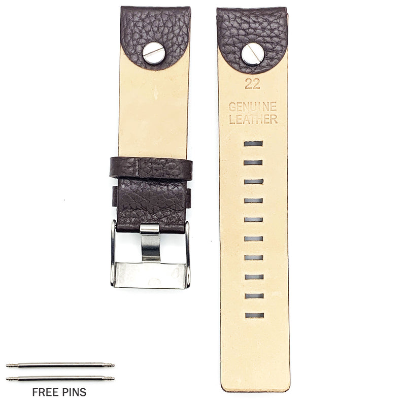 Load image into Gallery viewer, Genuine Leather Watch Band fit Diesel Watches With Screw, Black and Brown Watch Strap Replacement 22 MM to 28 MM
