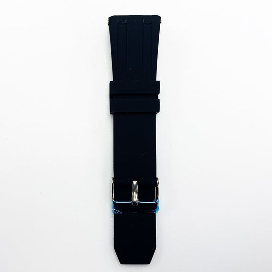 24 MM Silicone Special Double Cut Watch Band Black Color Quick Release Regular Size Watch Strap - Universal Jewelers & Watch Tools Inc.