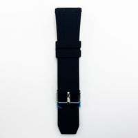 24 MM Silicone Special Double Cut Watch Band Black Color Quick Release Regular Size Watch Strap