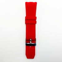 24 MM Silicone Special Double Cut Watch Band Red Color Quick Release Regular Size Watch Strap