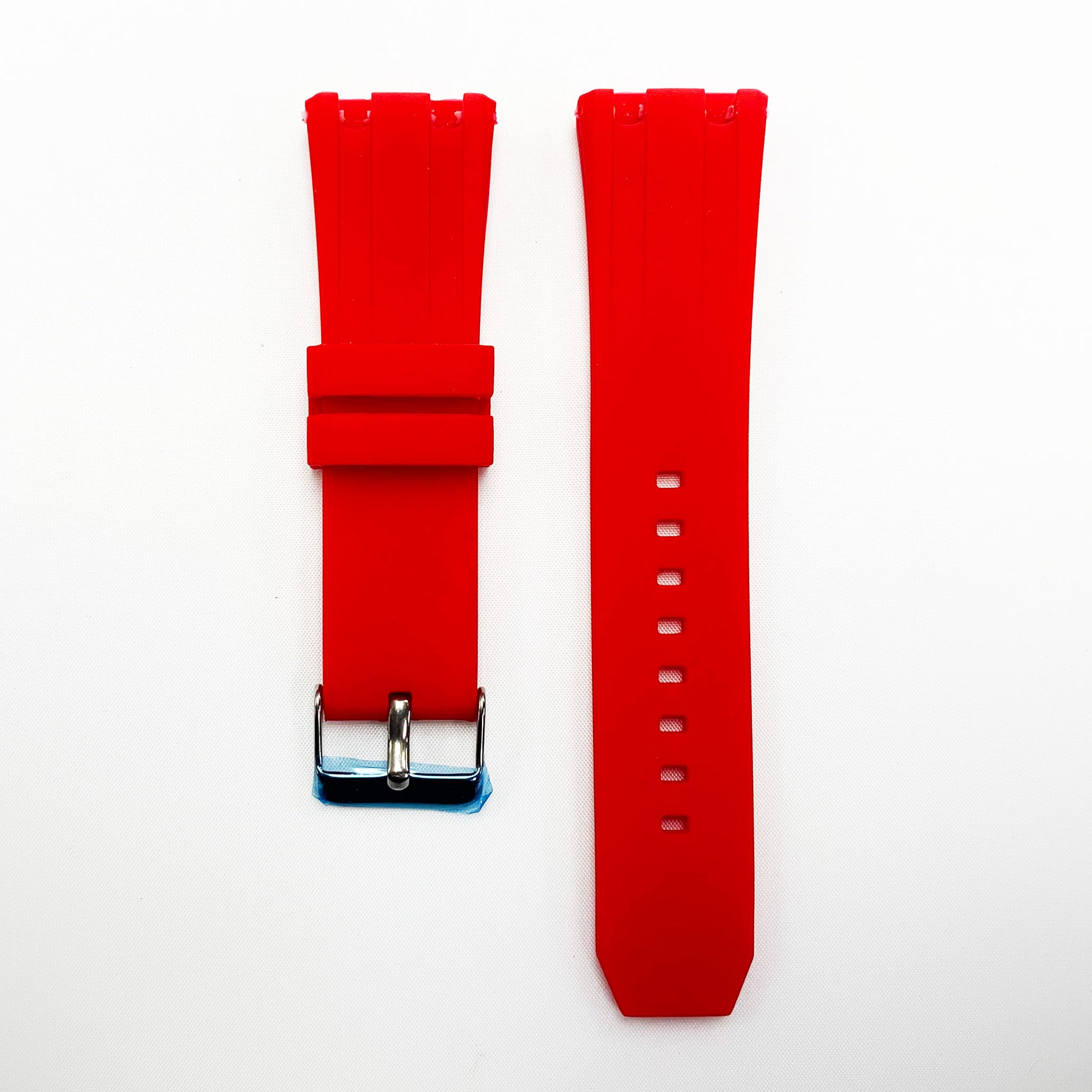 24 MM Silicone Special Double Cut Watch Band Red Color Quick Release Regular Size Watch Strap - Universal Jewelers & Watch Tools Inc.