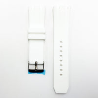 24 MM Silicone Special Double Cut Watch Band White Color Quick Release Regular Size Watch Strap