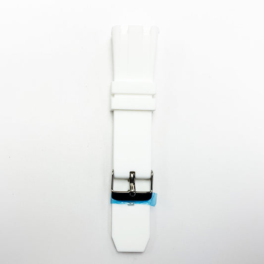 24 MM Silicone Special Double Cut Watch Band White Color Quick Release Regular Size Watch Strap - Universal Jewelers & Watch Tools Inc.