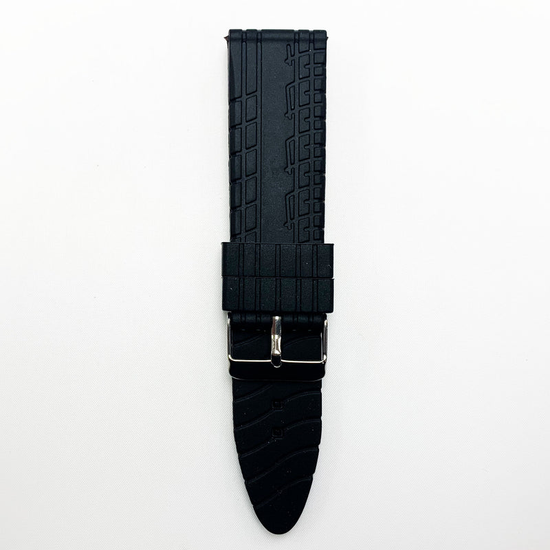 Load image into Gallery viewer, 24 MM Silicone Sports Watch Band Black Color Quick Release Regular Size Watch Strap
