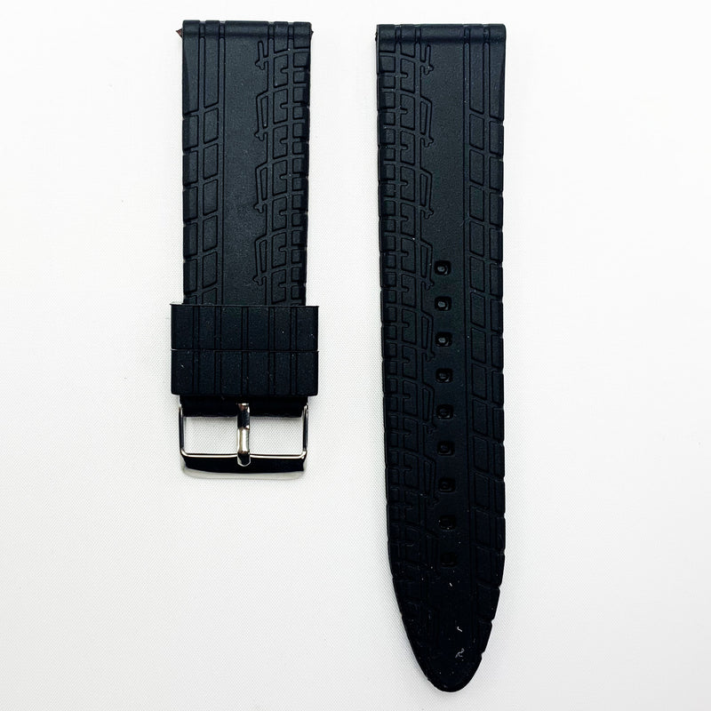 Load image into Gallery viewer, 24 MM Silicone Sports Watch Band Black Color Quick Release Regular Size Watch Strap
