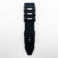 24 MM Silicone with Metal Sports Watch Band Black Color Quick Release Regular Size Watch Strap