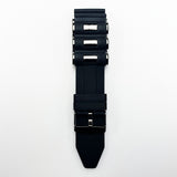 24 MM Silicone with Metal Sports Watch Band Black Color Quick Release Regular Size Watch Strap