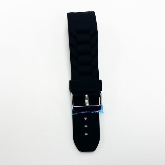 24 MM Special Curve Black Color Silicone Quick Release Regular Size Watch Strap Steel HR