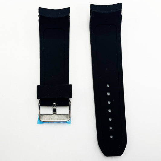24 MM Special Curve Black Color Silicone Quick Release Regular Size Watch Strap Steel HR - Universal Jewelers & Watch Tools Inc.