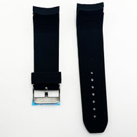 24 MM Special Curve Black Color Silicone Quick Release Regular Size Watch Strap Steel HR