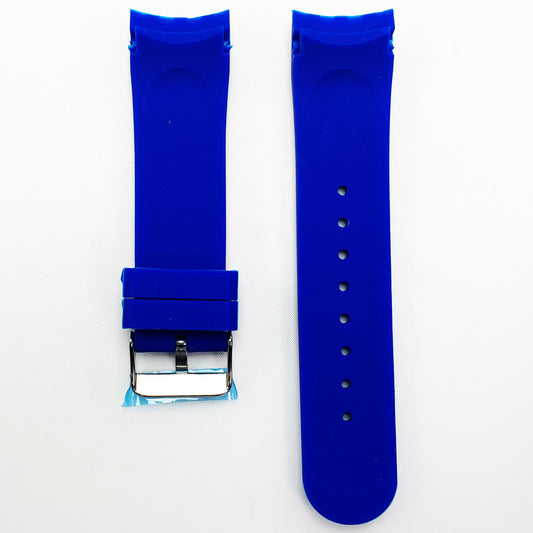24 MM Special Curve Blue Color Silicone Quick Release Regular Size Watch Strap Steel HR - Universal Jewelers & Watch Tools Inc.