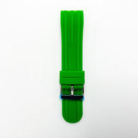 24 MM Special Curve Green Color Silicone Quick Release Regular Size Watch Strap Steel HR